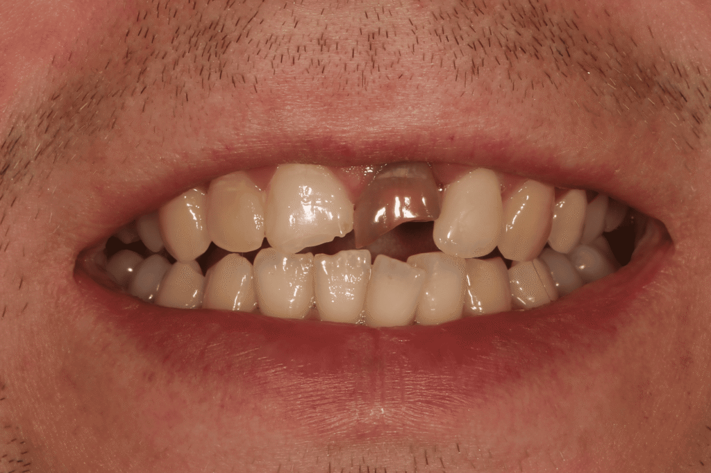 пациент до протезирования